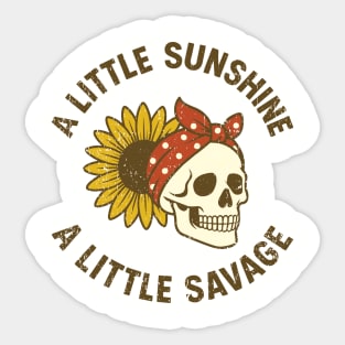 A Little Sunshine A Little Savage Sassy Attitude Sticker